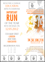 Run for a Cause Orange Logo Flyer