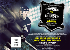 Hockey Badge Blue Postcard