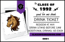 Class Reunion Mascot Purple Drink Ticket