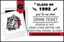 Class Reunion Mascot Red Drink Ticket