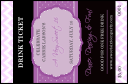 Sweet Sixteen Purple Chevron Drink Ticket