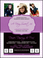 Sweet Sixteen Purple Chevron Flyer