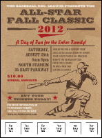 All Star Retro Baseball Logo Flyer