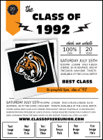 Class Reunion Mascot Orange Logo Flyer