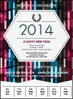 Year Neon Lights Logo Flyer
