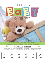 Baby Shower Teddy Logo Flyer