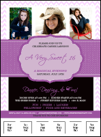 Sweet Sixteen Purple Chevron Logo Flyer