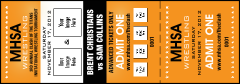 Wrestling Event Ticket (Orange)