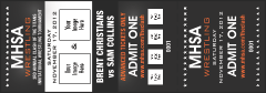 Wrestling Event Ticket (Black)