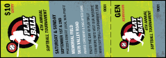 Softball Event Ticket