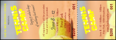 Tennis Camp Event Ticket