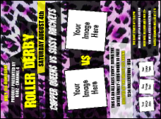 Roller Derby Pink Leopard Invitation