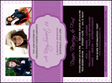 Sweet Sixteen Purple Chevron Invitation