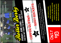 Roller Derby Passing Star Postcard