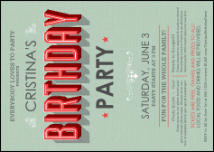 Birthday Party Green Postcard