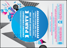 Birthday Party Geometric Postcard