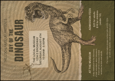 Dinosaur Illustrated Postcard