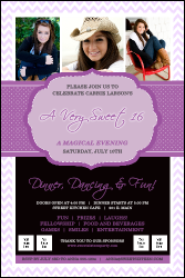 Sweet Sixteen Purple Chevron Poster