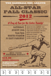 All Star Retro Baseball Logo Poster