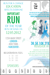 Run for a Cause Blue & Green Logo Poster