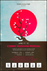 Cherry Blossom Circle Logo Poster