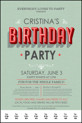 Birthday Party Green Logo Poster