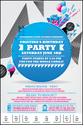 Birthday Party Geometric Logo Poster