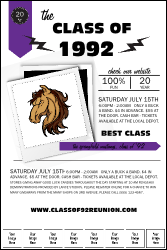 Class Reunion Mascot Purple Logo Poster