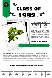 Class Reunion Mascot Green Logo Poster
