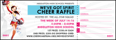 Cheerleading Spirit Raffle Ticket
