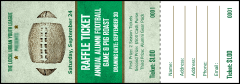 Football Green Raffle Ticket