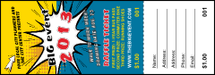 Retro Comic Book Raffle Ticket