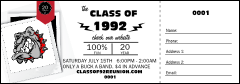 Class Reunion Mascot Red Raffle Ticket