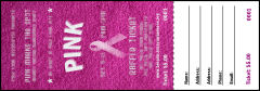 Breast Cancer Pink Ribbon Raffle Ticket