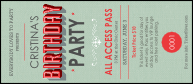 Birthday Party Green VIP Pass