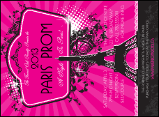 Paris Pink and Black Invitation