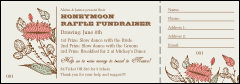 Wedding Flower Motif Raffle Ticket