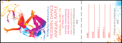 Modern Dance White Raffle Ticket