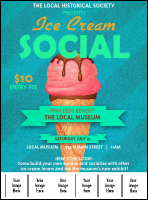 Ice Cream Social Logo Flyer