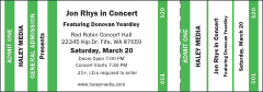 Green and White General Admission Ticket