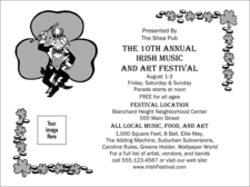 St. Patrick's Day Invitation 002 (black and white)
