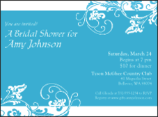 Blue Flowers Invitation