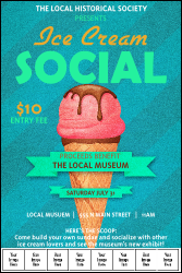Ice Cream Social Logo Poster