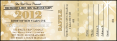 Gold Glitter Raffle Ticket
