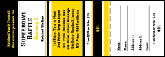 Sports Raffle Ticket 001 in Black and Yellow