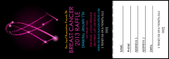 Breast Cancer Ribbon Sparkle Raffle Ticket