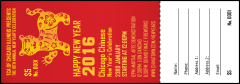 Chinese New Year Tiger Raffle Ticket