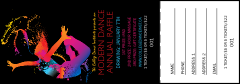 Modern Dance Black Raffle Ticket