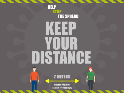 3" x 4" Keep Your Distance Economy Sticker