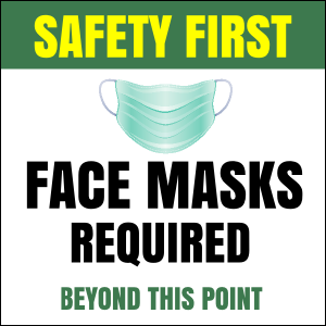 3" x 3" Face Masks Required Economy Sticker